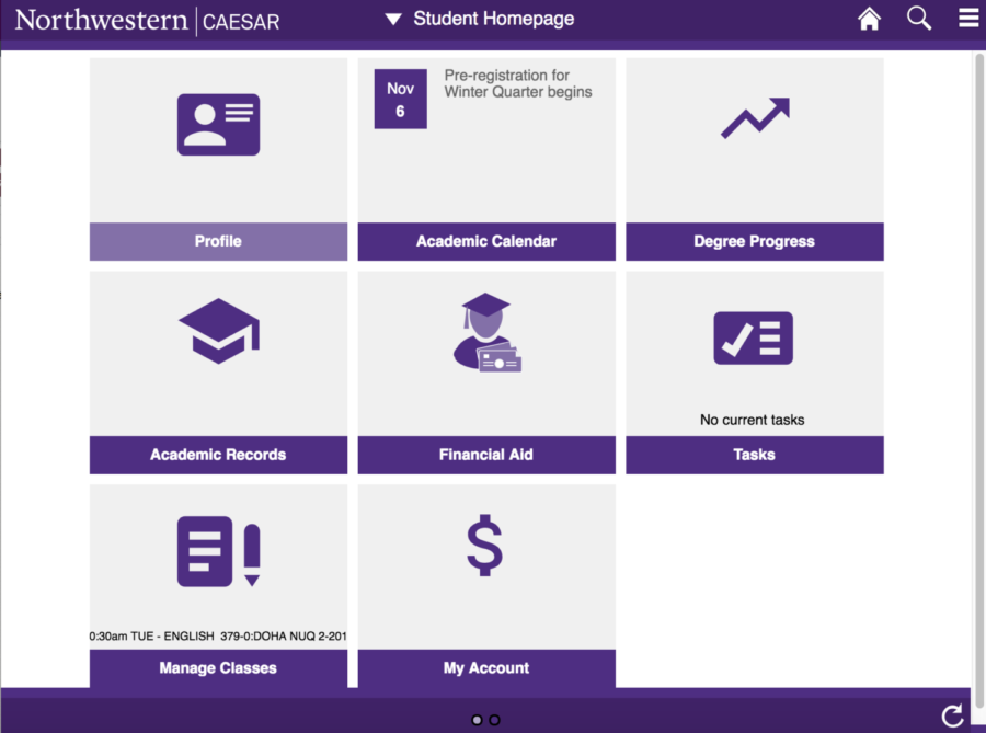 Northwesterns+student+portal+CAESAR+launches+new+layout