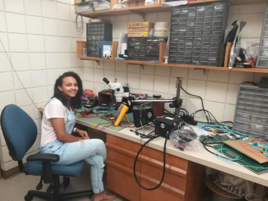 Alaa Abdalla at her physics internship. Photo provided by Abdalla.