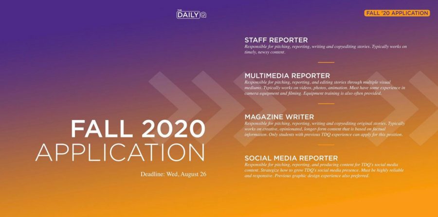 The Daily Q Opens Fall 2020 Applications