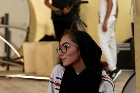 Danna Takriti on a film set for the short film “Esh El Barri” in which she was the art director, Doha in September 2019 (Photo/ Danna Takriti)
